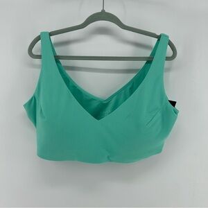 NWT Spanx Pique Straight Strap Bikini Top Women’s 3XL Teal Green Textured Swim